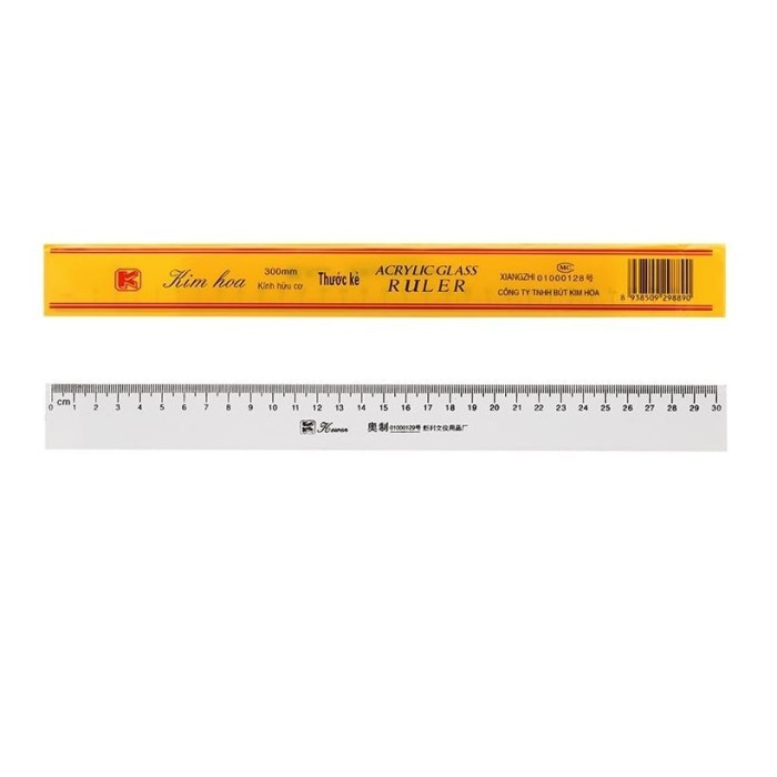 Thước Kẻ Mika 30cm Vỏ Vàng Kewen – Độ Chính Xác Cao, Bền Đẹp