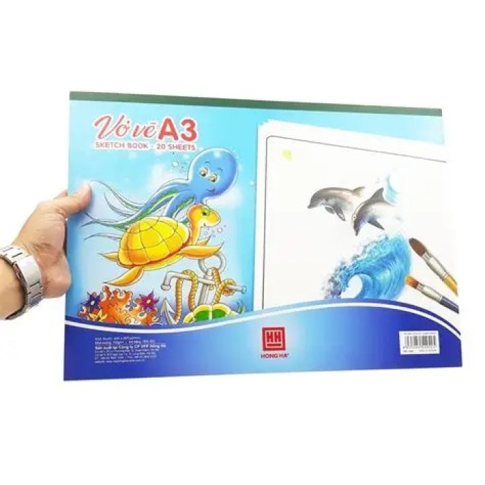 Vở Vẽ A3 – 20 Tờ | Hồng Hà 4942 | Giấy Trắng Mịn, Gáy Dán Chắc Chắn