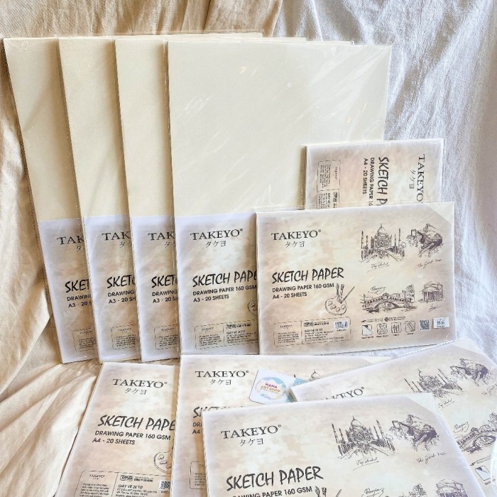 Giấy Vẽ Takeyo A3 – 20 Tờ | Mã: 8735 | Giấy Trắng Tự Nhiên, Định Lượng Cao