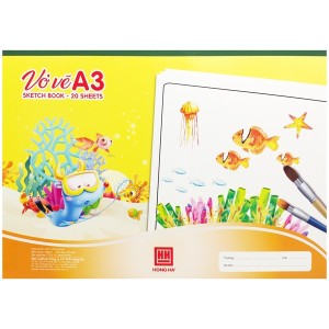 Vở Vẽ A3 – 20 Tờ | Hồng Hà 4942 | Giấy Trắng Mịn, Gáy Dán Chắc Chắn