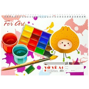Vở Vẽ Lò Xo A4 – HT 3842 | Giấy Vẽ 100gsm, 20 Tờ