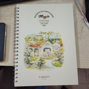 Sổ Vẽ Màu Nước A3 – 20 Tờ | Takeyo TMG-8287 | Giấy 300gsm Chuyên Dụng Cho Watercolor