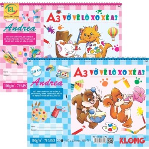 Vở Vẽ Lò Xo Xé A3 – 20 Tờ | KLong MS: 711