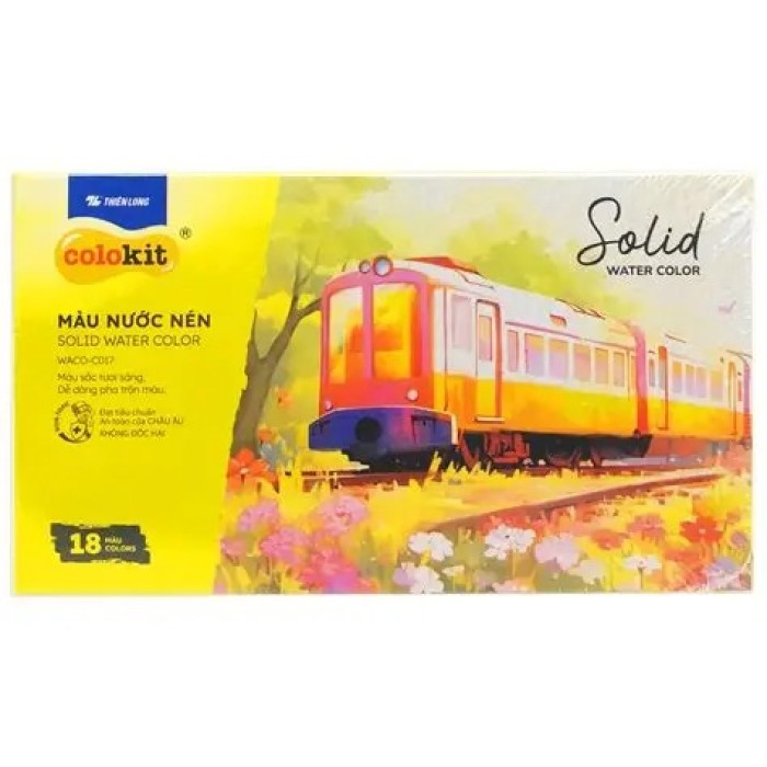 Màu Nước Nén Colokit WACO-C017 – Bộ 18 Màu Solid Water Color Cao Cấp