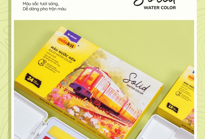 Màu Nước Nén 24 Màu – Solid Water Color Thiên Long Colokit – Chuẩn Châu Âu