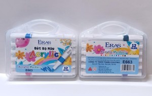 Bút Dạ Màu Eras E663 Bộ 12 Màu Tươi Sáng An Toàn Cho Học Sinh Và Sáng Tạo Nghệ Thuật