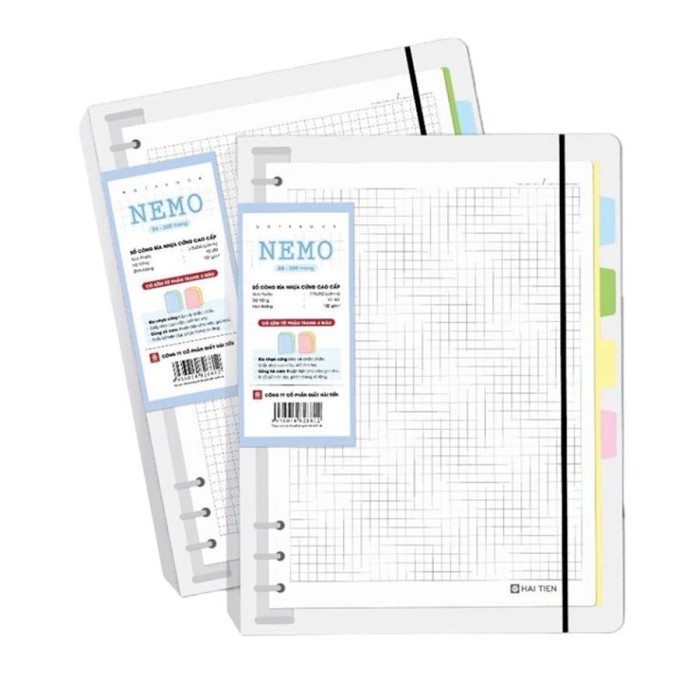 Sổ Còng Bìa Nhựa Hải Tiến Nemo A5 6805 200 Trang Dễ Thương Thay Ruột Linh Hoạt