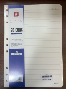 Ruột Sổ Còng Giấy Vàng B5 Hải Tiến 8953 200 Trang Chống Lóa Kẻ Ngang