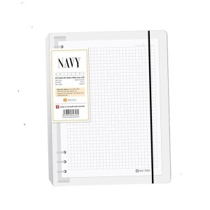 Sổ Còng Bìa Nhựa Cứng NAVY B5 Hải Tiến 6584 200 Trang Dòng Kẻ Caro