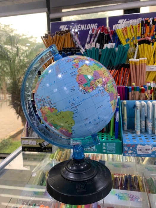 Quả Địa Cầu Tiểu Trang Trí Giáo Dục Cao Cấp Xoay 360 Độ