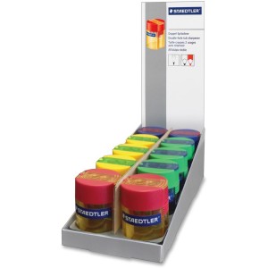 Gọt Chì Staedtler Ống 2 Lỗ Cao Cấp 512006 Chính Hãng, Nắp Đậy Chống Rơi Vụn